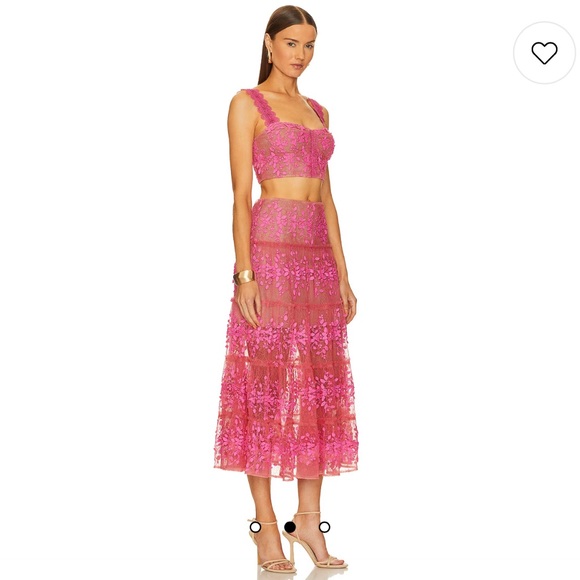 Small. Worn Once! Bronx and Banco Megan Two Piece Set in Hot Pink - Picture 3 of 3